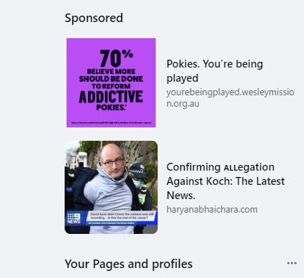 Facebook David Koch fake ad
